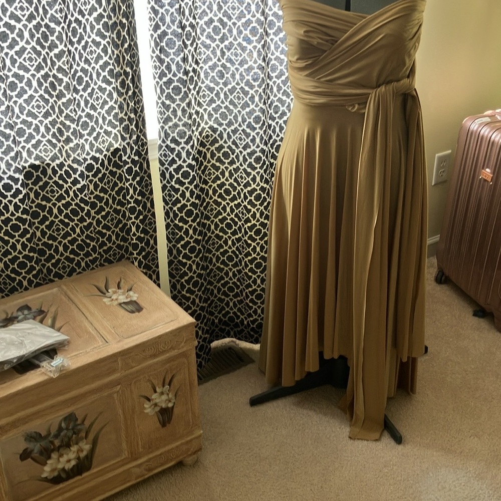 Elegant Gold Strapless Dress